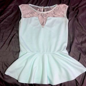 A light blue tank top